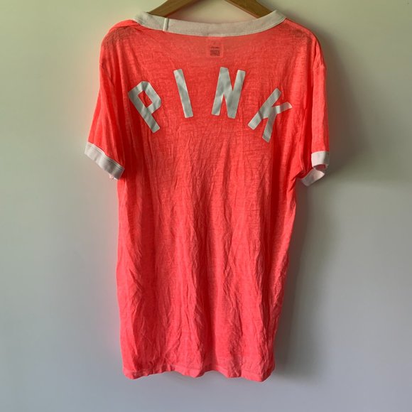VS PINK Pink Logo Ringer T-Shirt - Picture 3 of 3